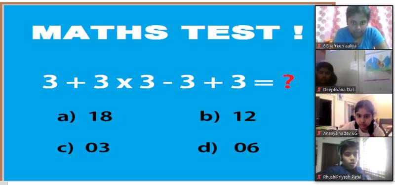 Math Quiz Competition for students of Grade VI | Vydehi School